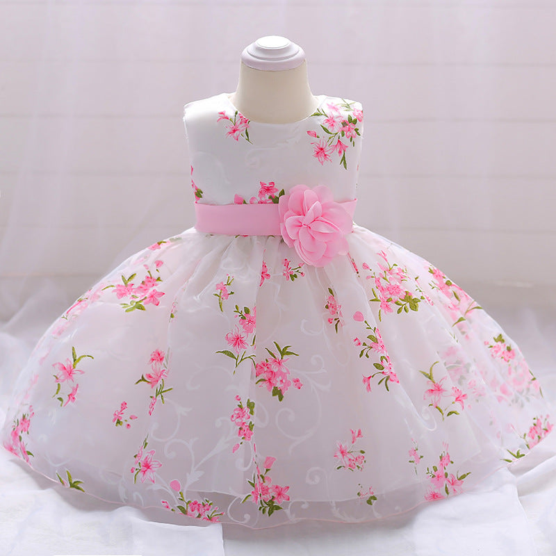 Princess Dress Pink Floral Machine Washable